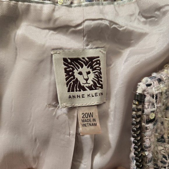 Ann Klein Women's Tweed Blazer Size 20W Work, Casual Light Sparkle - Picture 7 of 13